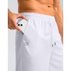 G Gradual Men’s Athletic Shorts with Pockets 9″/ 11″ Long Basketball Shorts(White)