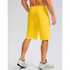 G Gradual Men’s Athletic Shorts with Pockets 9″/ 11″ Long Basketball Shorts(Yellow)