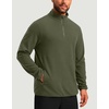 G Gradual Mens Quarter Zip Pullover Fleece with Zipper Pockets(Army Green)