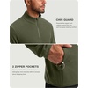G Gradual Mens Quarter Zip Pullover Fleece with Zipper Pockets(Army Green)
