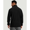 G Gradual Mens Quarter Zip Pullover Fleece with Zipper Pockets(Black)