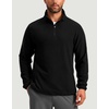 G Gradual Mens Quarter Zip Pullover Fleece with Zipper Pockets(Black)