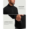G Gradual Mens Quarter Zip Pullover Fleece with Zipper Pockets(Black)
