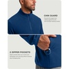 G Gradual Mens Quarter Zip Pullover Fleece with Zipper Pockets(Blue)