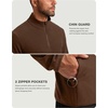 G Gradual Mens Quarter Zip Pullover Fleece with Zipper Pockets(Brown)