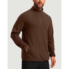 G Gradual Mens Quarter Zip Pullover Fleece with Zipper Pockets(Brown)