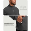 G Gradual Mens Quarter Zip Pullover Fleece with Zipper Pockets(Dark Grey)