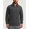 G Gradual Mens Quarter Zip Pullover Fleece with Zipper Pockets(Dark Grey)