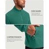 G Gradual Mens Quarter Zip Pullover Fleece with Zipper Pockets(Forest Green)