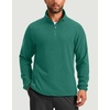 G Gradual Mens Quarter Zip Pullover Fleece with Zipper Pockets(Forest Green)