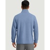 G Gradual Mens Quarter Zip Pullover Fleece with Zipper Pockets(Heather Haze Blue)