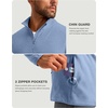 G Gradual Mens Quarter Zip Pullover Fleece with Zipper Pockets(Heather Haze Blue)