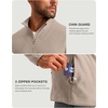 G Gradual Mens Quarter Zip Pullover Fleece with Zipper Pockets(Heather Khaki)