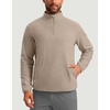 G Gradual Mens Quarter Zip Pullover Fleece with Zipper Pockets(Heather Khaki)