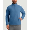 G Gradual Mens Quarter Zip Pullover Fleece with Zipper Pockets(Heather Sky Blue)