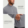 G Gradual Mens Quarter Zip Pullover Fleece with Zipper Pockets(Light Grey)