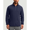 G Gradual Mens Quarter Zip Pullover Fleece with Zipper Pockets(Navy Blue)
