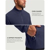 G Gradual Mens Quarter Zip Pullover Fleece with Zipper Pockets(Navy Blue)
