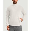 G Gradual Mens Quarter Zip Pullover Fleece with Zipper Pockets(Off-white)