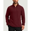 G Gradual Mens Quarter Zip Pullover Fleece with Zipper Pockets(Wine)