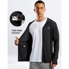 G Gradual Mens UPF50+ Sun Hoodie Jacket Zip Up Hooded Hiking Fishing Shirts(Black)