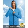 G Gradual Mens UPF50+ Sun Hoodie Jacket Zip Up Hooded Hiking Fishing Shirts(Blue Fish)
