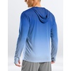 G Gradual Mens UPF50+ Sun Hoodie Jacket Zip Up Hooded Hiking Fishing Shirts(Blue/White Gradient)