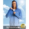 G Gradual Mens UPF50+ Sun Hoodie Jacket Zip Up Hooded Hiking Fishing Shirts(Blue/White Gradient)