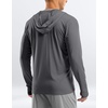 G Gradual Mens UPF50+ Sun Hoodie Jacket Zip Up Hooded Hiking Fishing Shirts(Dark Grey)