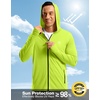 G Gradual Mens UPF50+ Sun Hoodie Jacket Zip Up Hooded Hiking Fishing Shirts(Fluorescent Green)