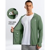 G Gradual Mens UPF50+ Sun Hoodie Jacket Zip Up Hooded Hiking Fishing Shirts(Green)