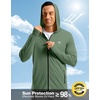 G Gradual Mens UPF50+ Sun Hoodie Jacket Zip Up Hooded Hiking Fishing Shirts(Green)