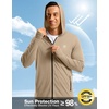 G Gradual Mens UPF50+ Sun Hoodie Jacket Zip Up Hooded Hiking Fishing Shirts(Khaki)