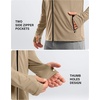 G Gradual Mens UPF50+ Sun Hoodie Jacket Zip Up Hooded Hiking Fishing Shirts(Khaki)