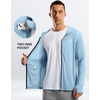 G Gradual Mens UPF50+ Sun Hoodie Jacket Zip Up Hooded Hiking Fishing Shirts(Light Blue)
