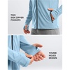 G Gradual Mens UPF50+ Sun Hoodie Jacket Zip Up Hooded Hiking Fishing Shirts(Light Blue)