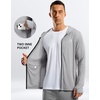 G Gradual Mens UPF50+ Sun Hoodie Jacket Zip Up Hooded Hiking Fishing Shirts(Light Grey)