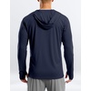 G Gradual Mens UPF50+ Sun Hoodie Jacket Zip Up Hooded Hiking Fishing Shirts(Navy)