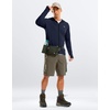 G Gradual Mens UPF50+ Sun Hoodie Jacket Zip Up Hooded Hiking Fishing Shirts(Navy)