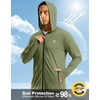 G Gradual Mens UPF50+ Sun Hoodie Jacket Zip Up Hooded Hiking Fishing Shirts(Olive)
