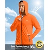 G Gradual Mens UPF50+ Sun Hoodie Jacket Zip Up Hooded Hiking Fishing Shirts(Orange)