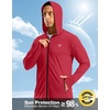 G Gradual Mens UPF50+ Sun Hoodie Jacket Zip Up Hooded Hiking Fishing Shirts(Red)