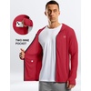 G Gradual Mens UPF50+ Sun Hoodie Jacket Zip Up Hooded Hiking Fishing Shirts(Red)