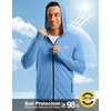 G Gradual Mens UPF50+ Sun Hoodie Jacket Zip Up Hooded Hiking Fishing Shirts(Sky Blue)
