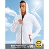 G Gradual Mens UPF50+ Sun Hoodie Jacket Zip Up Hooded Hiking Fishing Shirts(White)