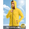 G Gradual Mens UPF50+ Sun Hoodie Jacket Zip Up Hooded Hiking Fishing Shirts(Yellow)