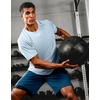 G Gradual Mens Workout Dry Fit Shirts Athletic Performance T-Shirts(Light Blue)