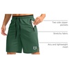 Men’s Athletic Shorts with Zipper Pocket 9″/11″ Basketball Long Shorts(Olive Green)