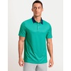 Men’s Golf Polo Shirts Dry Fit Print Golf Shirts for Men Breathable(Green Polka Dot)
