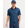 Men’s Golf Polo Shirts Dry Fit Print Golf Shirts for Men Breathable(Navy Grid)